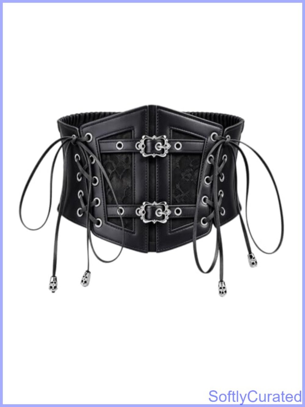 PU Leather Elastic Waist Cincher Corset Belt Cosplay Costume Accessory